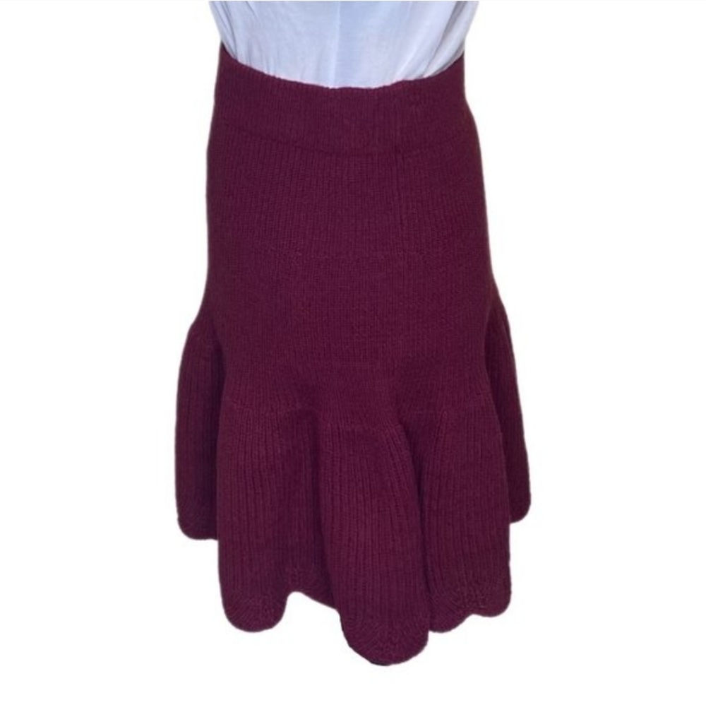 Liefnotes For Anthropologie Burgundy Sweater Skirt Wool Blend Size S - Picture 3 of 7